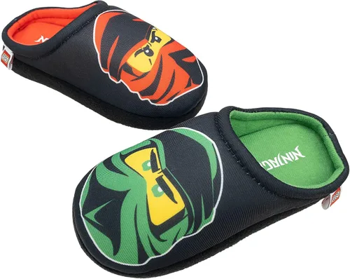 Vista 5 de LEGO Ninjago - Conjunto de pijama para niños, Kai & Lloyd con pantuflas a juego, talla 45 a 1012