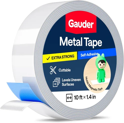 Vista 8 de GAUDER Cinta de metal autoadhesiva Cinta ferrosa para imanes Tira de acero metálico
