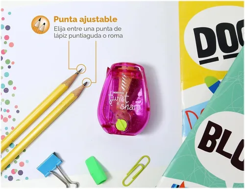 Vista 2 de Bostitch Sacapuntas de oficina, bandeja Twist-N-Sharp, fácil de abrir, perfecto para niños, funciona con lápices de colores y lápices de maquillaje