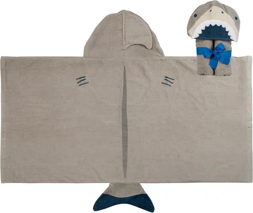 Vista 9 de Stephen Joseph, Toalla de playa con capucha para niños y niñas (3-8 años), toalla de baño tipo poncho con capucha, algodón suave y absorbente