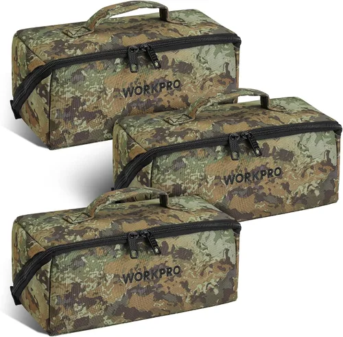 Vista 9 de WORKPRO Bolsa de herramientas con cremallera, bolsa de almacenamiento de herramientas utilitaria de boca ancha de servicio pesado de 10", funda