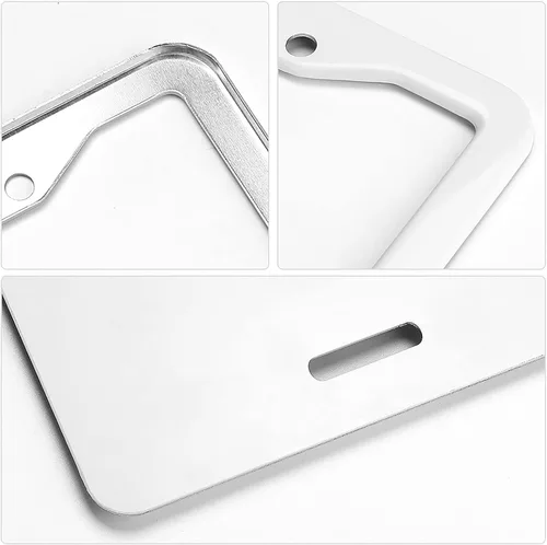 Vista 4 de Placa de matrícula personalizada, marco personalizado de colores sólidos para placa de automóvil con tu propio texto, aluminio, soporte universal