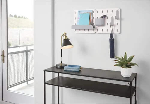 Vista 2 de iDesign Cade - Contenedor organizador modular de plástico sin BPA para colgar, 5.04 x 3.04 x 4 pulgadas, color gris