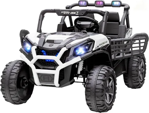 Vista 11 de Qaba 24V 2 Seater Ride on Car Electric Off-Road UTV Truck Ages 3-8 Blue Azul