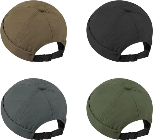 Vista 4 de Croogo Gorro de secado rápido sin ala ligero para uso diario, gorro de malla, gorro de marinero enrollado, gorro de puerto casual