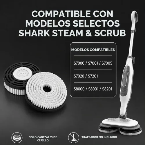 Vista 2 de Almohadillas de nailon para fregar Shark Steam & Scrub S7000 S8000, paquete