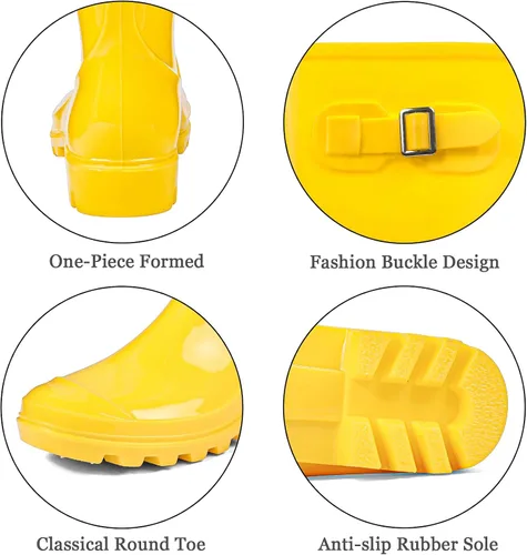 Vista 4 de DKSUKO Women's Tall Rain Boots Garden Boots Waterproof Wellington Rubber Boots