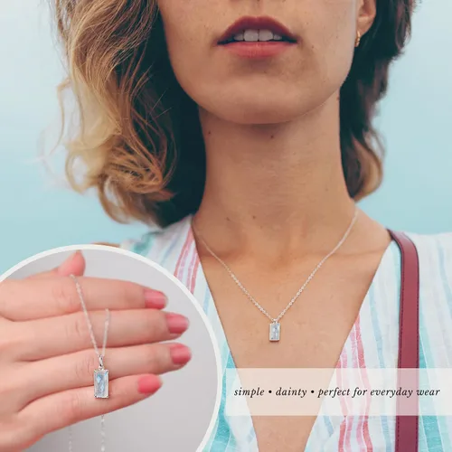 Vista 5 de HOPE LOVE SHINE New Beginnings Rainbow Moonstone Sterling Silver Necklace for Women