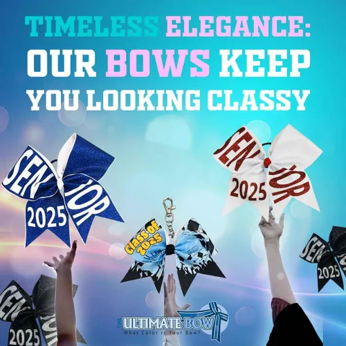 Vista 6 de Class of" Senior Tick Tock Cheer Hair Bow - Regalos de graduación