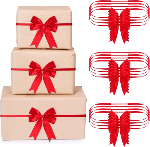 Vista 8 de Jetec 24 Piezas de Arcos Elásticos Navideños para Cajas de Regalo, Lazos Elásticos con Arcos para Cajas de Regalo, Adornos Navideños