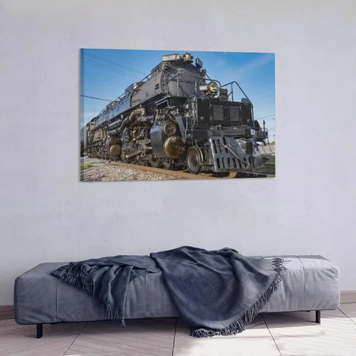 Vista 4 de Union Pacific 4014 - Póster de lona de tren de locomotora para niño grande, decoración de dormitorio, paisaje deportivo, oficina, habitación