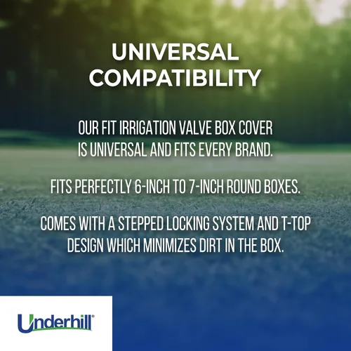 Vista 4 de Underhill Tapa Redonda para Caja de Válvula de Rociador, VersaLid de 6 a 7 Pulgadas Cubierta Universal para Sistema de Riego Automático, Verde, VL-6
