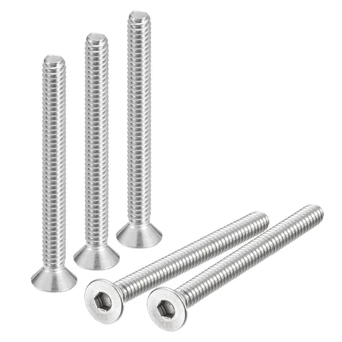 Vista 14 de uxcell tornillos de cabeza avellanada plana #8-32x1/2, 25 piezas de tornillos de cabeza plana con llave hexagonal de acero inoxidable 304, rosca