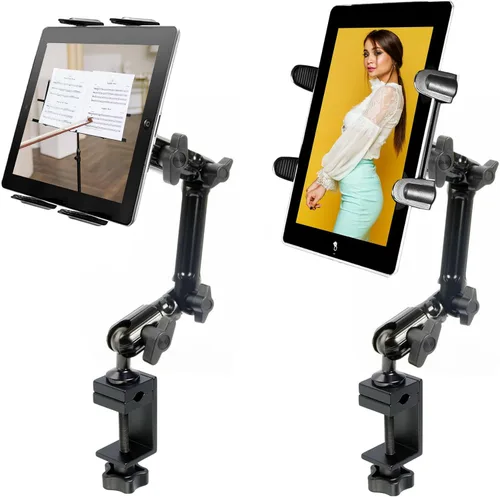 Vista 6 de Soporte de abrazadera para iPad Pro Air Mini Galaxy Surface Pro de 7 a 12 pulgadas (bueno para Uber Eat Doordash Postmate salso)