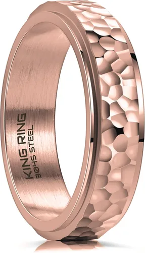 Vista 11 de King Ring 6mm Hammered Spinner Ring – Fidget Ring for Men & Women – Designed in USA
