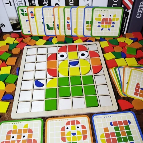 Vista 6 de Actividades de demencia para personas mayores, 120 piezas de rompecabezas de madera a juego para ancianos, productos de Alzheimer para adultos