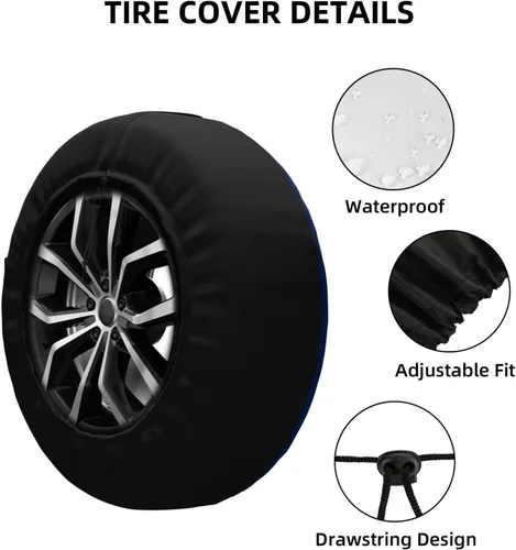 Vista 4 de 250 Anniversary of US Spare Tire Cover Dust-Proof UV Sun Wheel Covers Fit for Trailer, RV, SUV and Many Vehicle 14 inch Wheel