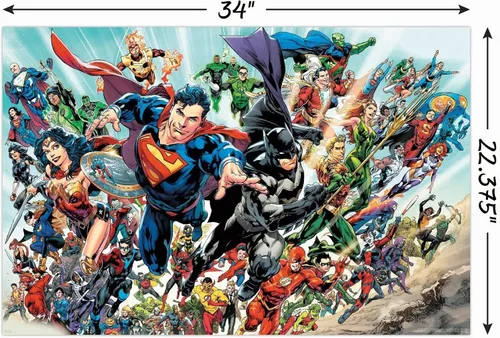 Vista 3 de Trends International DC Comics-Justice League - Póster de pared de grupo renacimiento, 22.375 x 34 pulgadas, versión sin marco, dormitorio