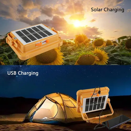Vista 6 de Luz de trabajo recargable portátil solar, 16500 mAh, 120 W, batería de inundación magnética, luz de trabajo de 10000 lm, luces LED para exteriores
