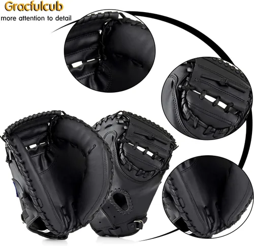 Vista 3 de Gracfulcub Guante de Receptor de Béisbol, Lanzamiento con Mano Derecha, Manopla de Receptor de Béisbol y Softbol para Niños, Jóvenes y Adultos