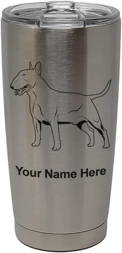 Vista 31 de LaserGram Vaso aislado al vacío de 20 onzas, perro Bull Terrier, grabado personalizado incluido (negro) Engraved Gift for Dog Lovers, Vacuum