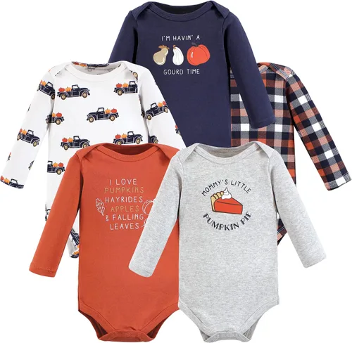 Vista 13 de Hudson Baby baby-boys Cotton Long-sleeve Bodysuits 5-pack