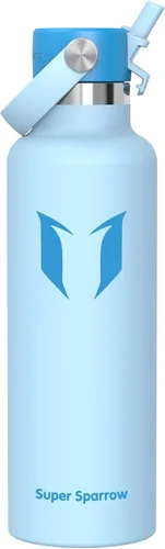Vista 25 de Super Sparrow Botella de Agua Aislada - 17 Oz / 25 Oz / 34 Oz - Frasco FlipFlow de Boca Estándar - Libre de BPA, Botella a Prueba de Fugas