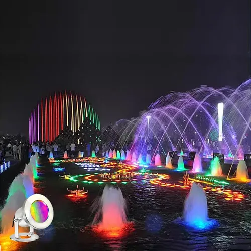 Vista 3 de Luces LED para Estanque con Control Remoto, 6W SS316 de Acero Inoxidable RGB Luz de Fuente Subacuática IP68 Impermeable Luces Subacuáticas