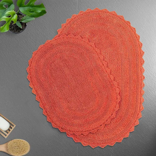Vista 15 de TreeWool - Alfombras de baño con borde de ganchillo reversible en algodón de felpa (paquete de 2)