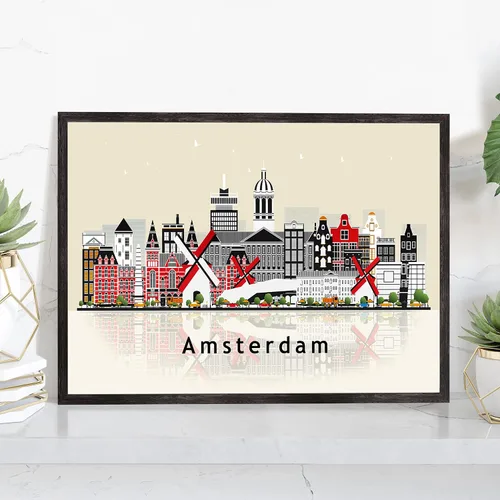 Vista 34 de Pera Print ADANA - Póster de Adana Turquía, ilustración de horizonte urbano de ciudad, póster moderno de pavo, impresión de paisaje urbano y punto