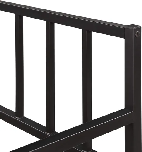 Vista 5 de Daybed with a Trundle Twin, Steel Bed Frame Twin with Headboard Footboard Metal Slats No Box Spring Needed Heavy Duty Space Saving Design-Black for