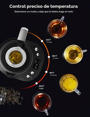 Vista 8 de GoveeLife - Hervidor Eléctrico Inteligente con Infusor de Té para Hojas Sueltas, Hervidor Eléctrico de Té de 1.7 L con Programa de Infusión, Control