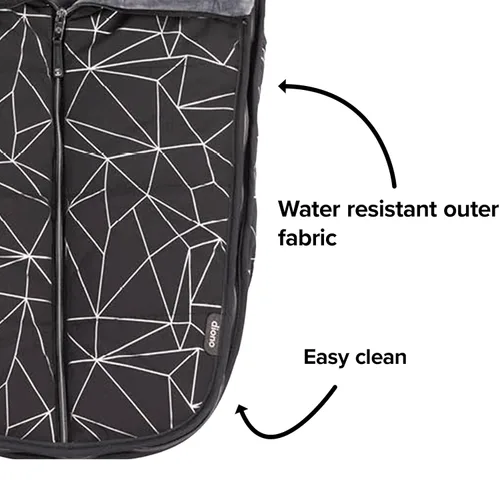 Vista 5 de Diono Saco de lujo para cochecito para todo tipo de clima, ajuste universal de bebé a niño pequeño con acolchado acogedor súper suave, resistente a
