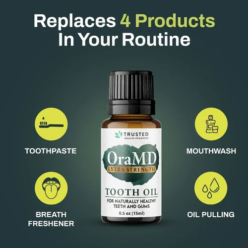 Vista 5 de OraMD Aceite dental extra fuerte 4 en 1 – Tratamiento clínicamente probado para enfermedades de las encías, tratamiento de gingivitis, tratamiento