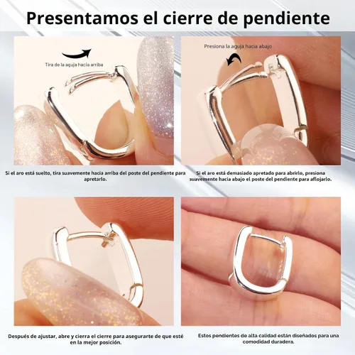 Vista 4 de Small Chunky Silver Hoop Earrings for Women Small Gold Hoop Earrings Plateado