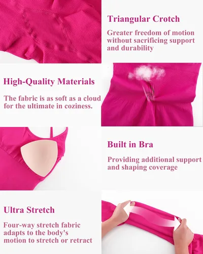 Vista 3 de RUNNING GIRL Enterizo de una pieza, overol ajustado de yoga acanalado con control de abdomen para mujer, longitud completa