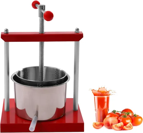 Vista 8 de Prensa manual para vino de frutas, barriles de acero inoxidable, prensado a mano para jugo, verduras, vino, aceite de oliva (3L/0.8 galones)