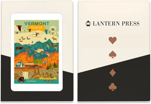 Vista 4 de Lantern Press Hardwick, Vermont, geométrico (52 cartas de juego, baraja de cartas de tamaño póquer con comodines)
