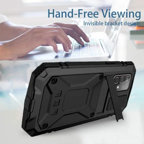 Vista 4 de Simicoo Compatible con Samsung A52 4G Funda de silicona híbrida militar a prueba de golpes, resistente, protector de pantalla integrado, cubierta