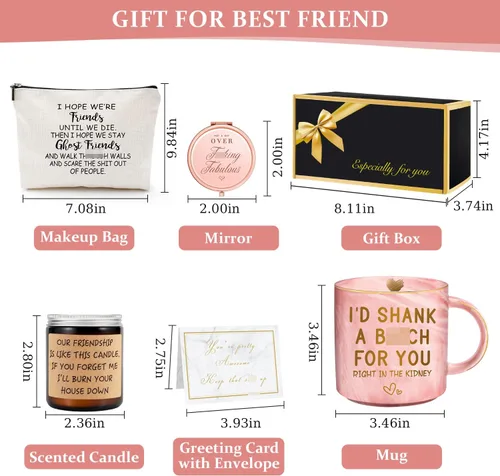 Vista 7 de YENCHORN Regalos de cumpleaños para mejores amigas, regalos de amistad para mujeres, regalo divertido para mejor amiga, regalo para mujer, mejor