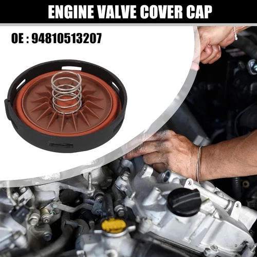 Vista 2 de X AUTOHAUX Tapa de válvula de motor 94810513207 Reemplazo negro para Porsche Cayenne 2003-2006
