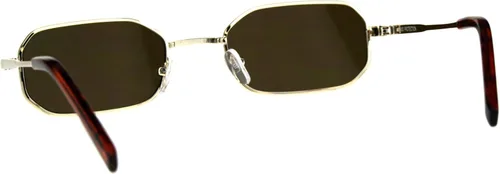Vista 4 de SA106 Gafas de sol rectangulares hippie con borde de metal estrecho para hombre