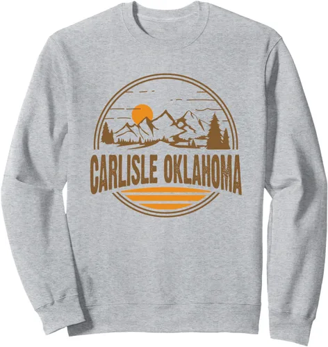 Vista 3 de Sudadera vintage Carlisle, Oklahoma Mountain Hiking Souvenir Print, Negro