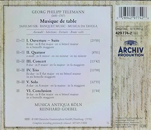 Vista 2 de Telemann Tafelmusik Banquet Music Selections