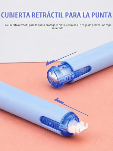 Vista 3 de 5 bolígrafos de cinta de corrección, blanco, 1/5" x 236", cubierta protectora Push-pull