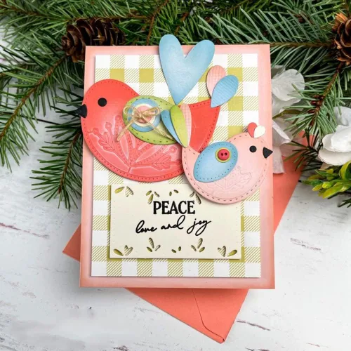 Vista 6 de Festive Birds - Plantillas de corte de metal para manualidades, tarjetas de invitación, álbum de recortes, papel decorativo de relieve, para hacer