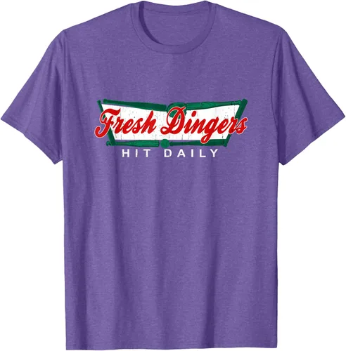 Vista 6 de Camiseta divertida de béisbol y softbol Don't Bunt Hit Fresh Dingers, Negro