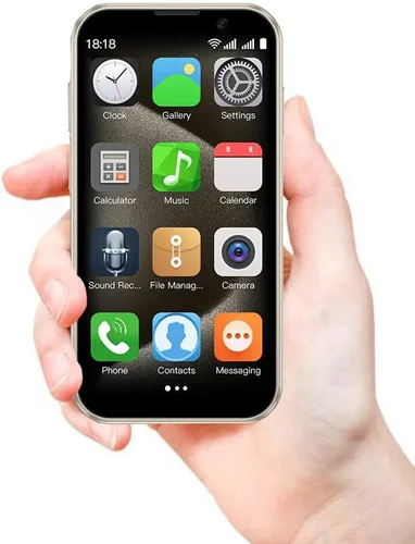 Vista 9 de Mini teléfono inteligente 3G desbloqueado, 3.0 pulgadas HD Android Dual Sim Quad Core Face ID Mini Premium Niño Pequeño Teléfono celular de bolsillo