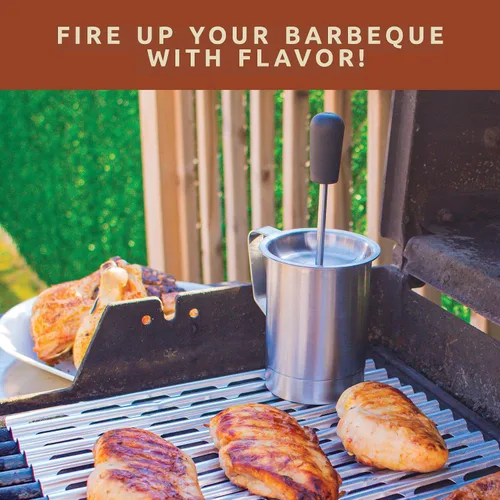 Vista 2 de Bellemain Juego de olla y cepillo para untar – Cepillo de silicona para cocinar, ahumar y parrilla de barbacoa – Juego de mascar carne