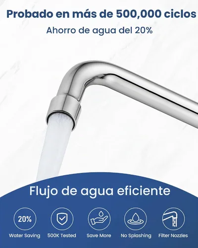 Vista 3 de Airuida Grifo de cocina comercial de montaje en pared, boquilla giratoria de 8 pulgadas, grifo de fregadero central de 8 pulgadas con asas dobles